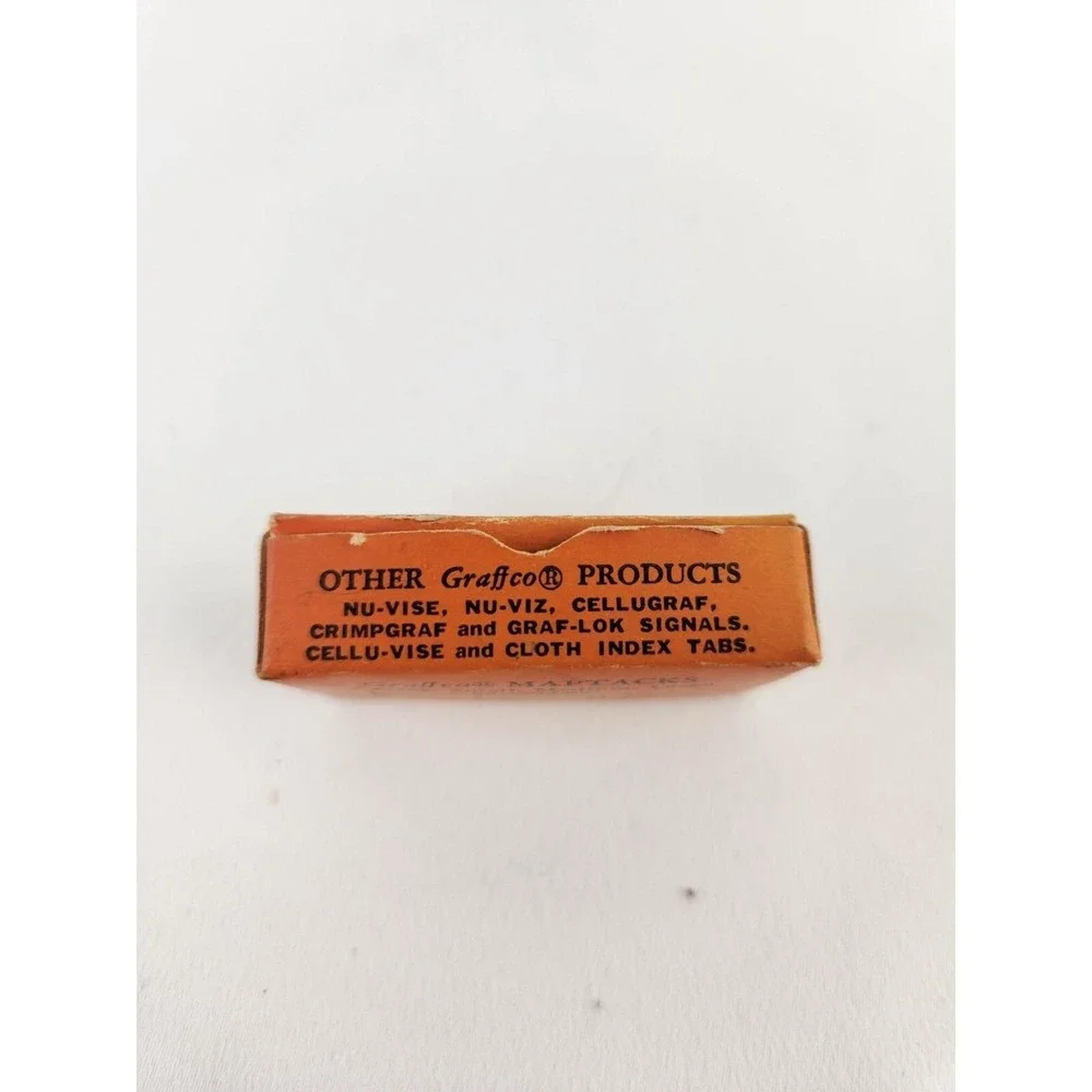 Vintage Graffco Map Tacks Box Plastic Heads Yellow Colors Somerville MA 1950s